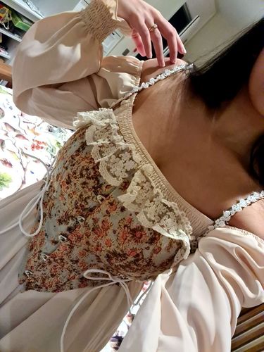 Customer photo review of Van Gogh sunflowers inspired corset