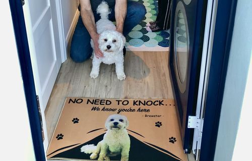 Customer photo review of Custom Dog Doormat