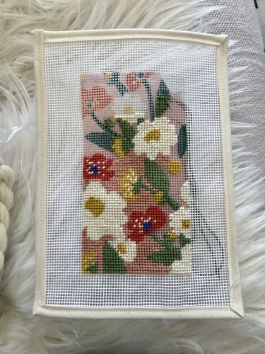 Customer photo review of Contemporary Floral Pattern Needlepoint Kit