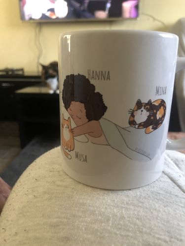 Customer photo review of Personalized Cat Mug