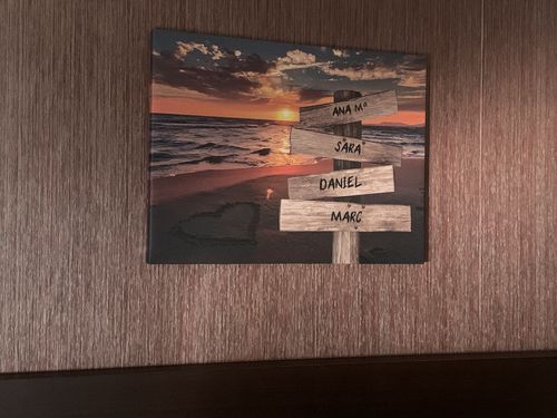 Customer photo review of Lienzo personalizado Corazon en la Playa