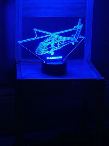 Customer photo review of UH-60 Blackhawk Helicopter - 3D Optical Illusion Lamp