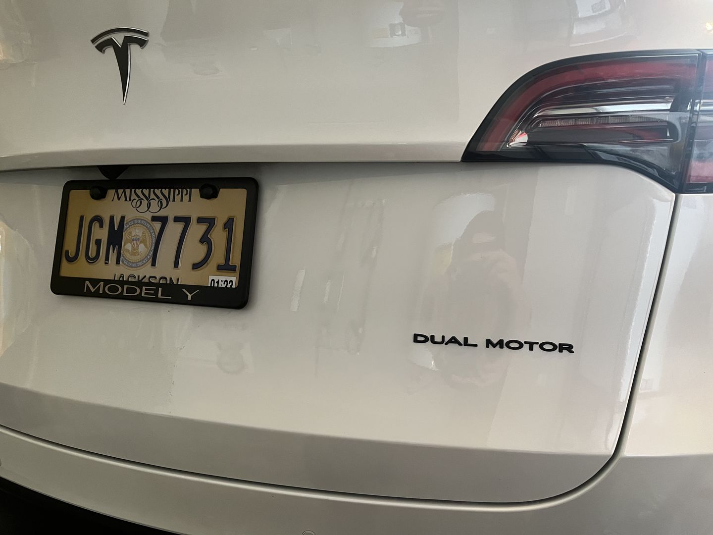 Customer photo review of DUAL MOTOR Trunk Badge Emblems for All Teslas (5 color options)