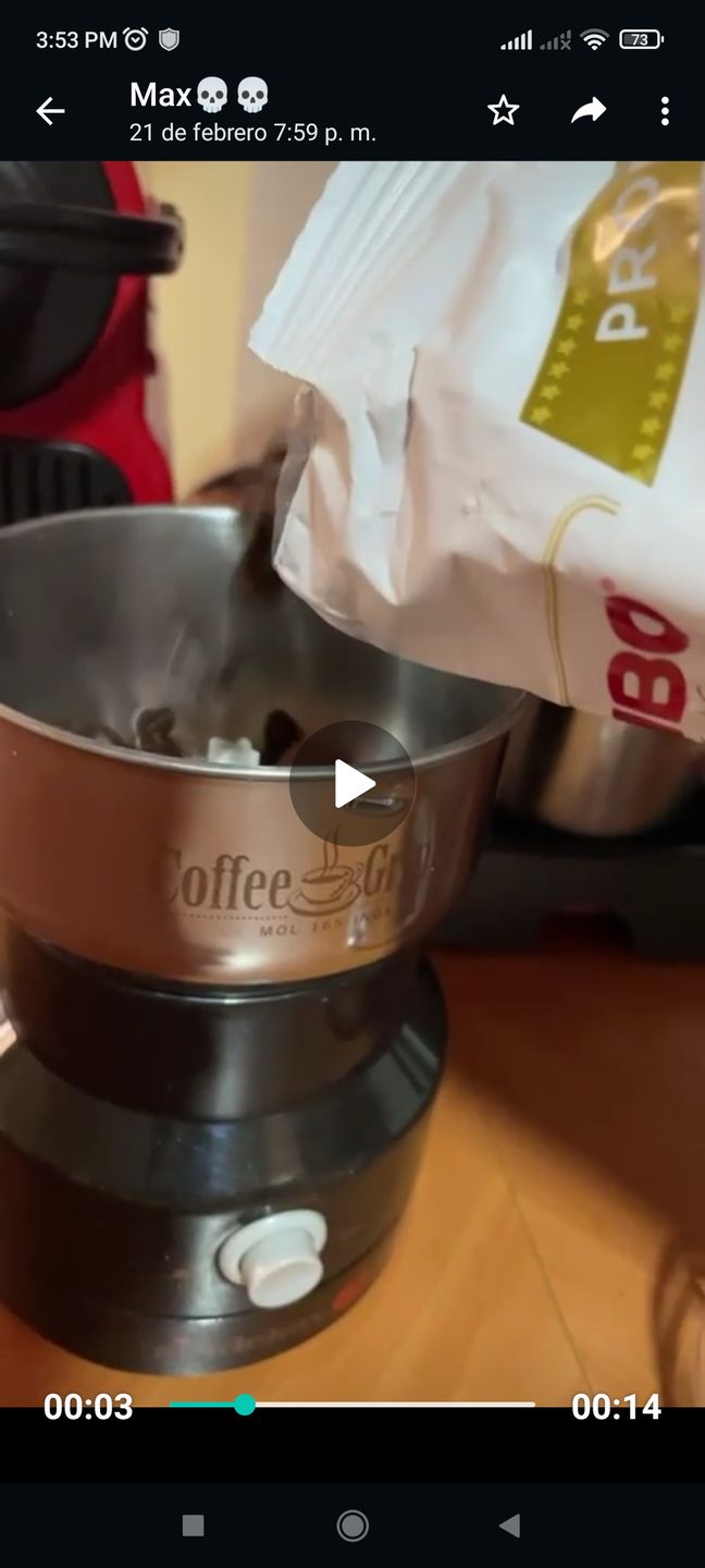 Customer photo review of Kimbo Espresso Extra Cream 1kg Grano Entero