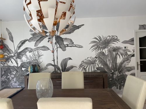 Customer photo review of Papier peint panoramique végétal botanic black and white