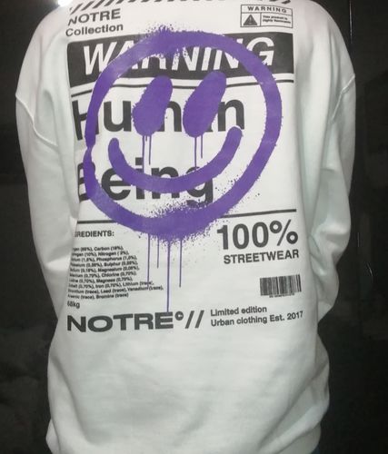 Customer photo review of Felpa Hoodie Notre Human Being