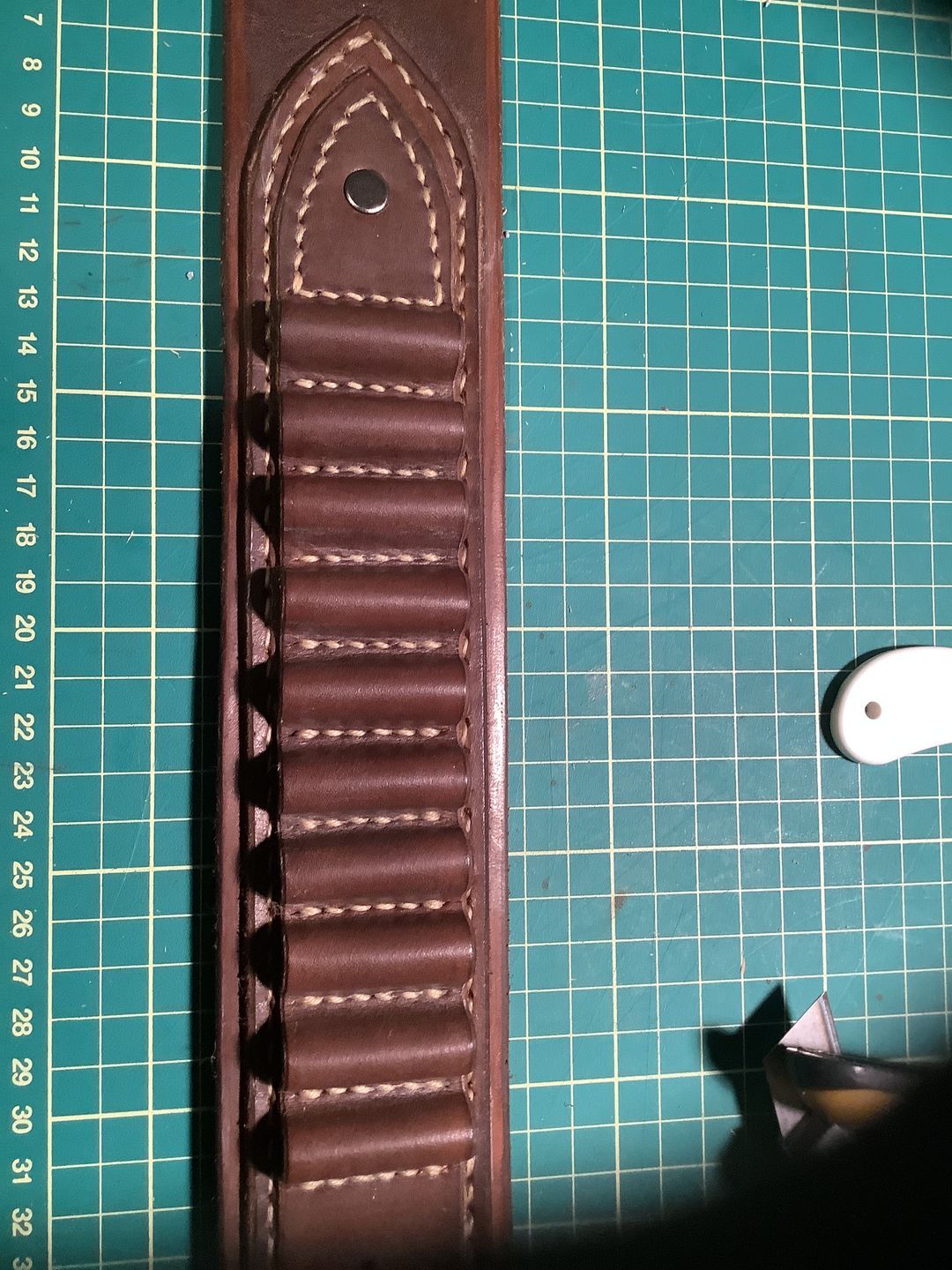 Customer photo review of Leather Cartridge Loops Stitching Guide - Free Printable Template