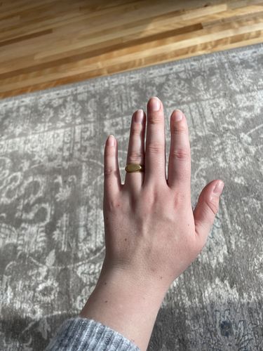 Customer photo review of Mini Bold Hoops - Gold Vermeil