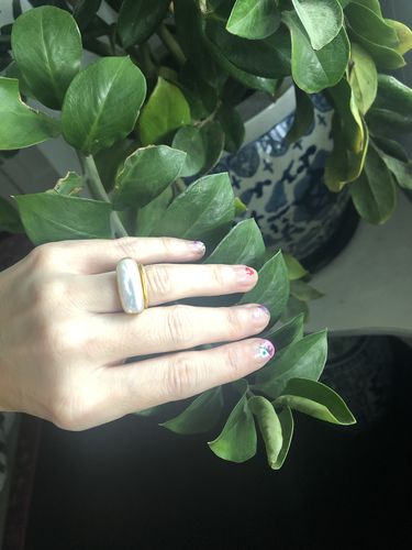 Customer photo review of HAMMERED BAND - GOLD