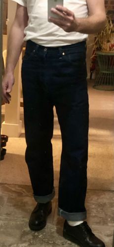 Customer photo review of Lot 44801 1944 WWII Version Selvedge Denim Jeans