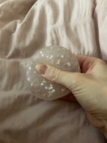 Customer photo review of Orbeez Sticky Heart Confetti Stress Ball