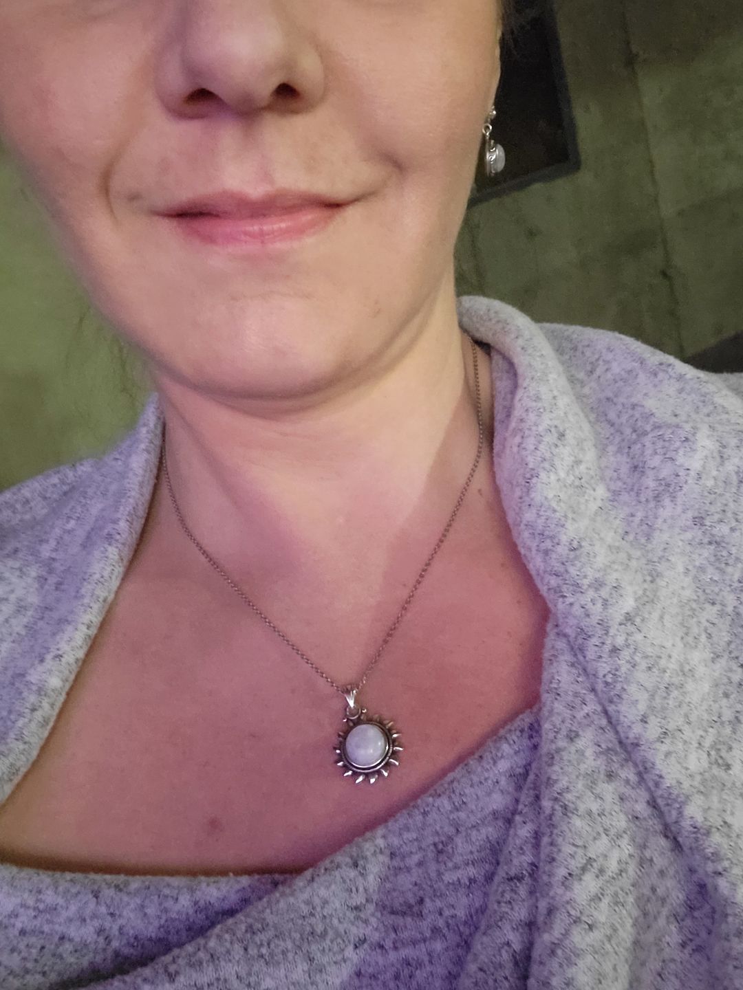 Customer photo review of 925 Sterling Silver & Natural Moonstone Sunshine Necklace