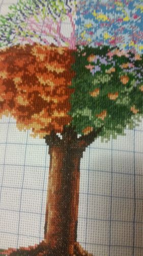 Customer photo review of Kreuzstich - Jahreszeiten Baum | 33x38 cm