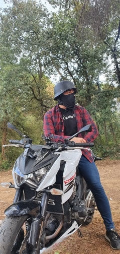 Customer photo review of Lightweight Half Face German Style DOT Slayer Style Helmet - Matte Black