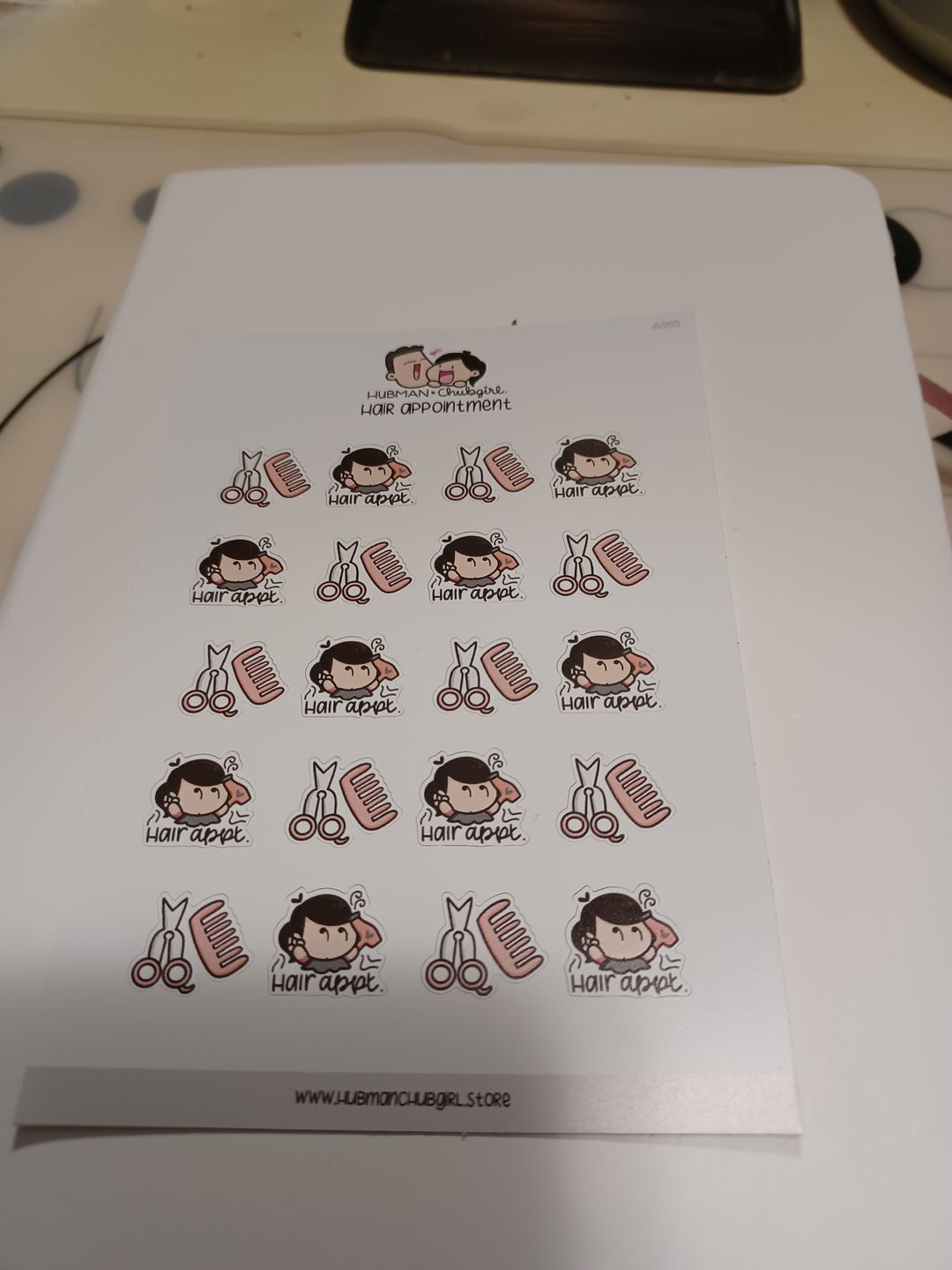 Customer photo review of Hair Appointment Planner Stickers