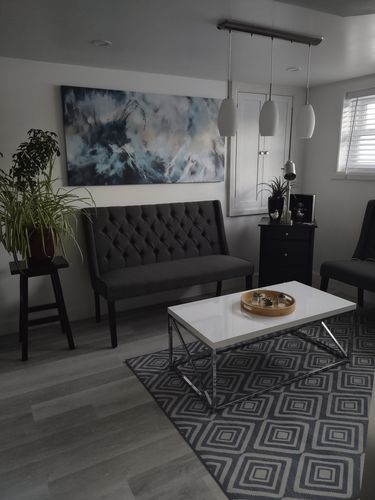 Customer photo review of 'Abstract Blue Storm' Framed Canvas