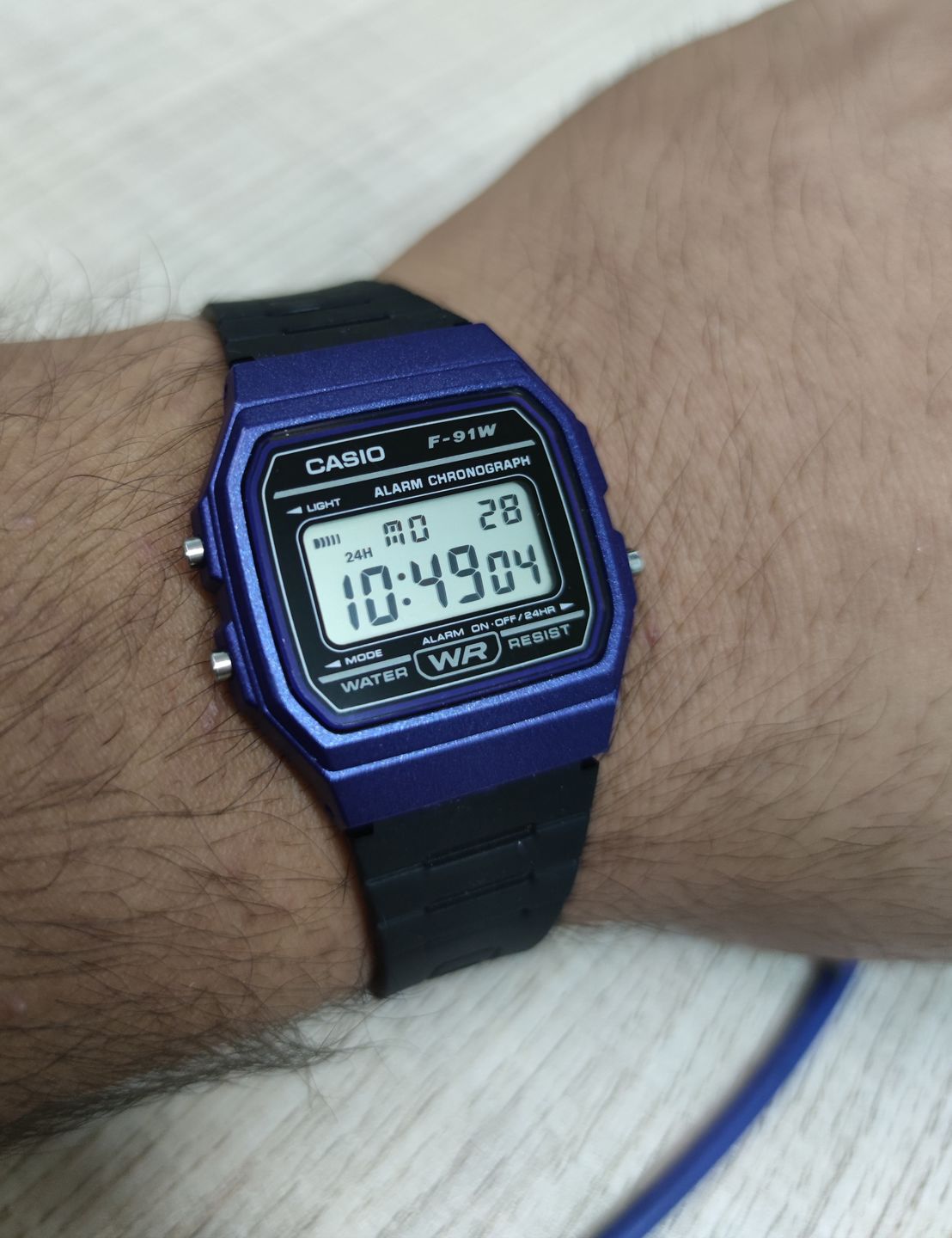 Customer photo review of Reloj Casio Vintage F-91WM-2ADF Azul/Negro
