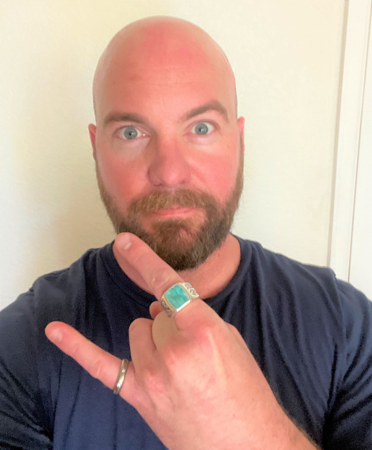 Customer photo review of Eagle Turquoise Ring for Men Sterling Silver