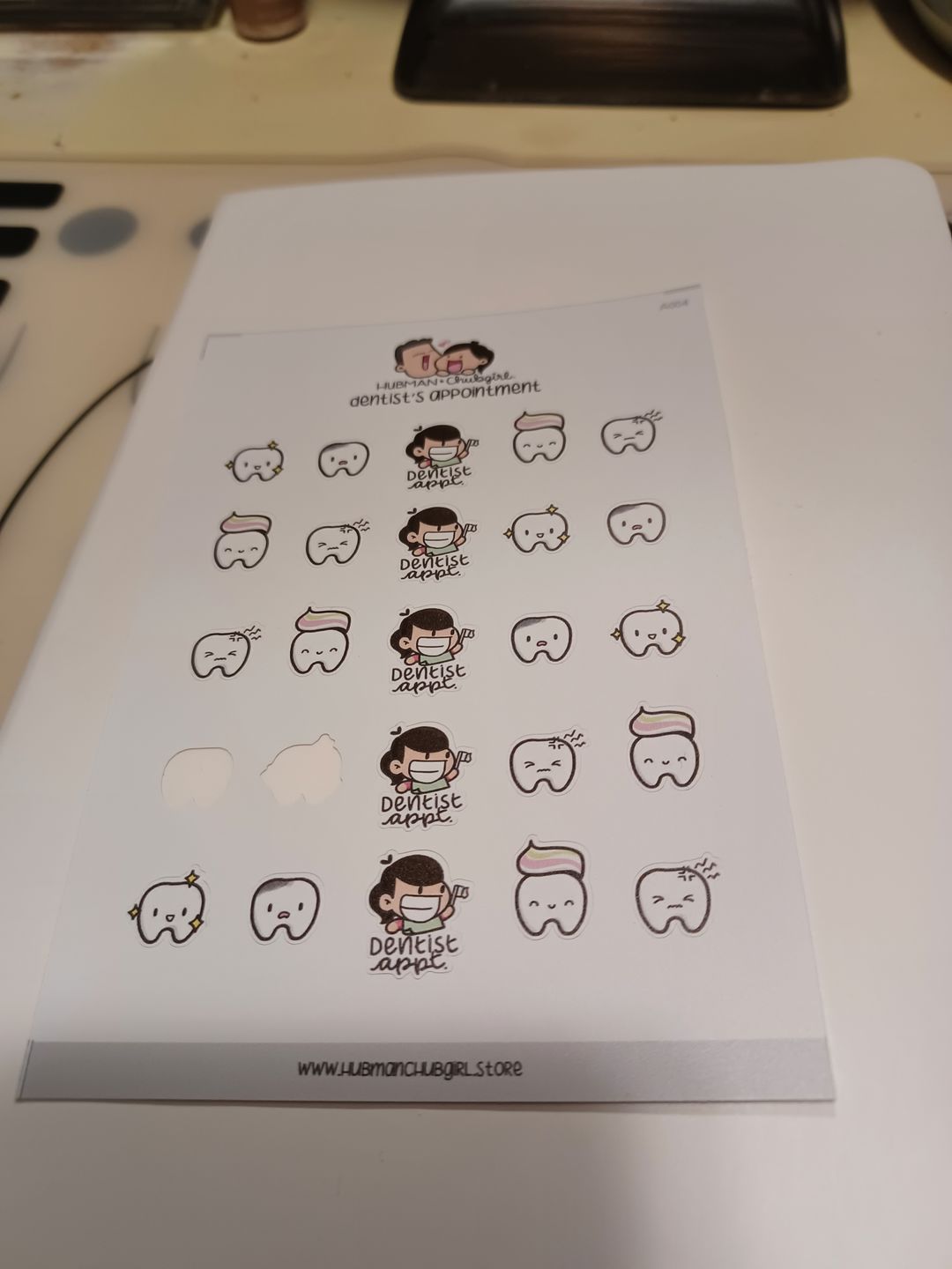 Customer photo review of Dentist Appointment Planner Stickers