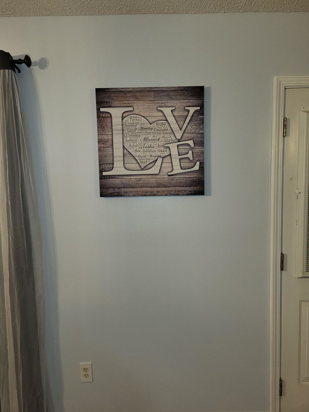 Customer photo review of Personalized "LOVE - Names on Heart" Premium Canvas