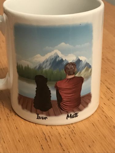 Customer photo review of Man & Dogs - Best Friends Personalised Mug