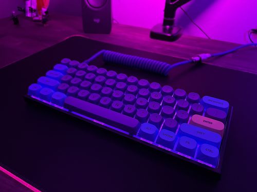 Customer photo review of IDOBAO blue cat sublimation MA keycap PBT material