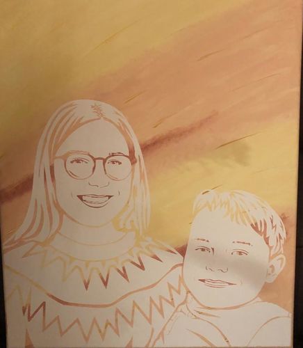 Customer photo review of Porträt auf Leinwand zum Selbermalen