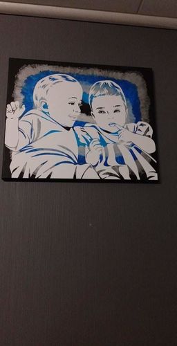 Customer photo review of Porträt auf Leinwand zum Selbermalen