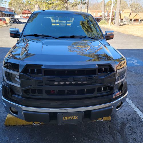 Customer photo review of Armor Grille w/Off-Road Lights, Replaceable Letters- Matte Black for 2009-2014 Ford F150