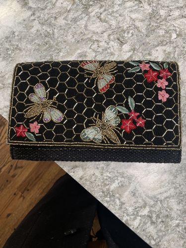 Customer photo review of Midnight Black Honey Bee Clutch