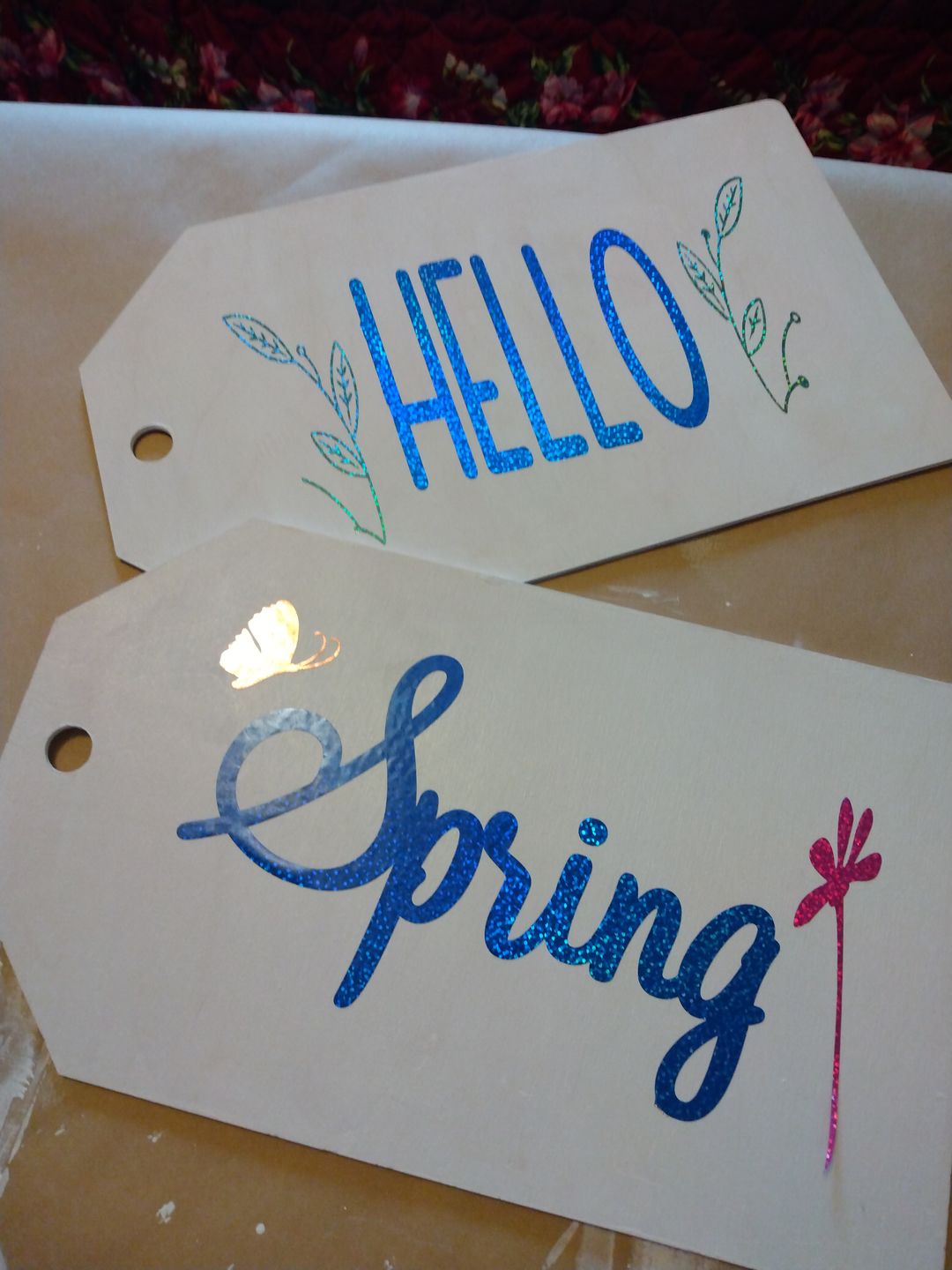 Customer photo review of Unfinished Wooden Price Tag Product Tag Silhoutte - Craft- up to 24" DIY