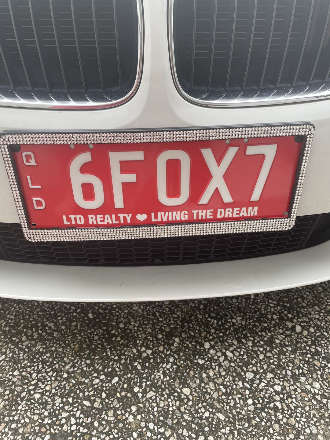 Customer photo review of Bling Number Plate Frames