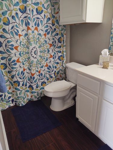Customer photo review of Blue Tiles SWYL1117 Shower Curtain