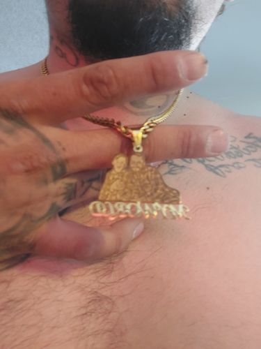 Customer photo review of Lovers Charm™ 18K Custom Engraved Necklace