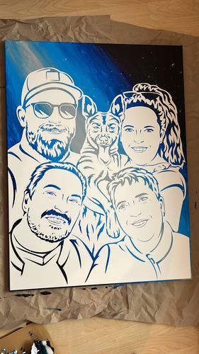 Customer photo review of Porträt auf Leinwand zum Selbermalen