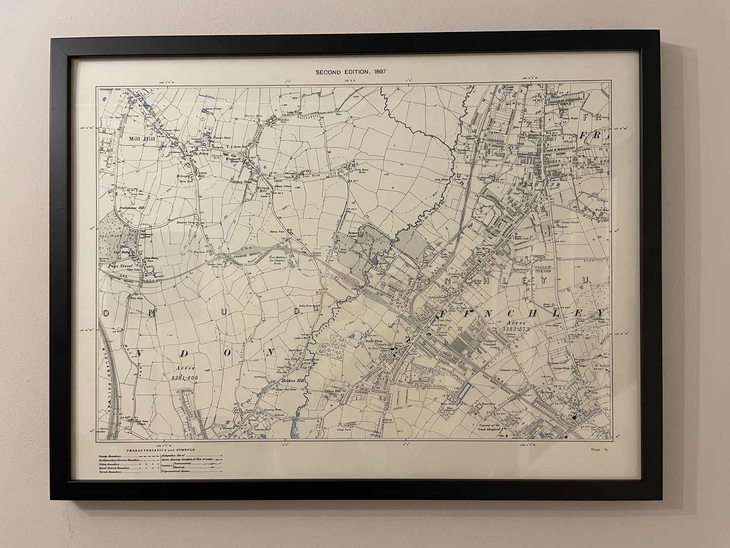 Customer photo review of Personalised Old Map - Make Your Own 1800s and 1900s Ordnance Survey Postcode/Zipcode Street Map