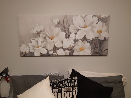 Customer photo review of 'White Flower Garden' Framed Canvas