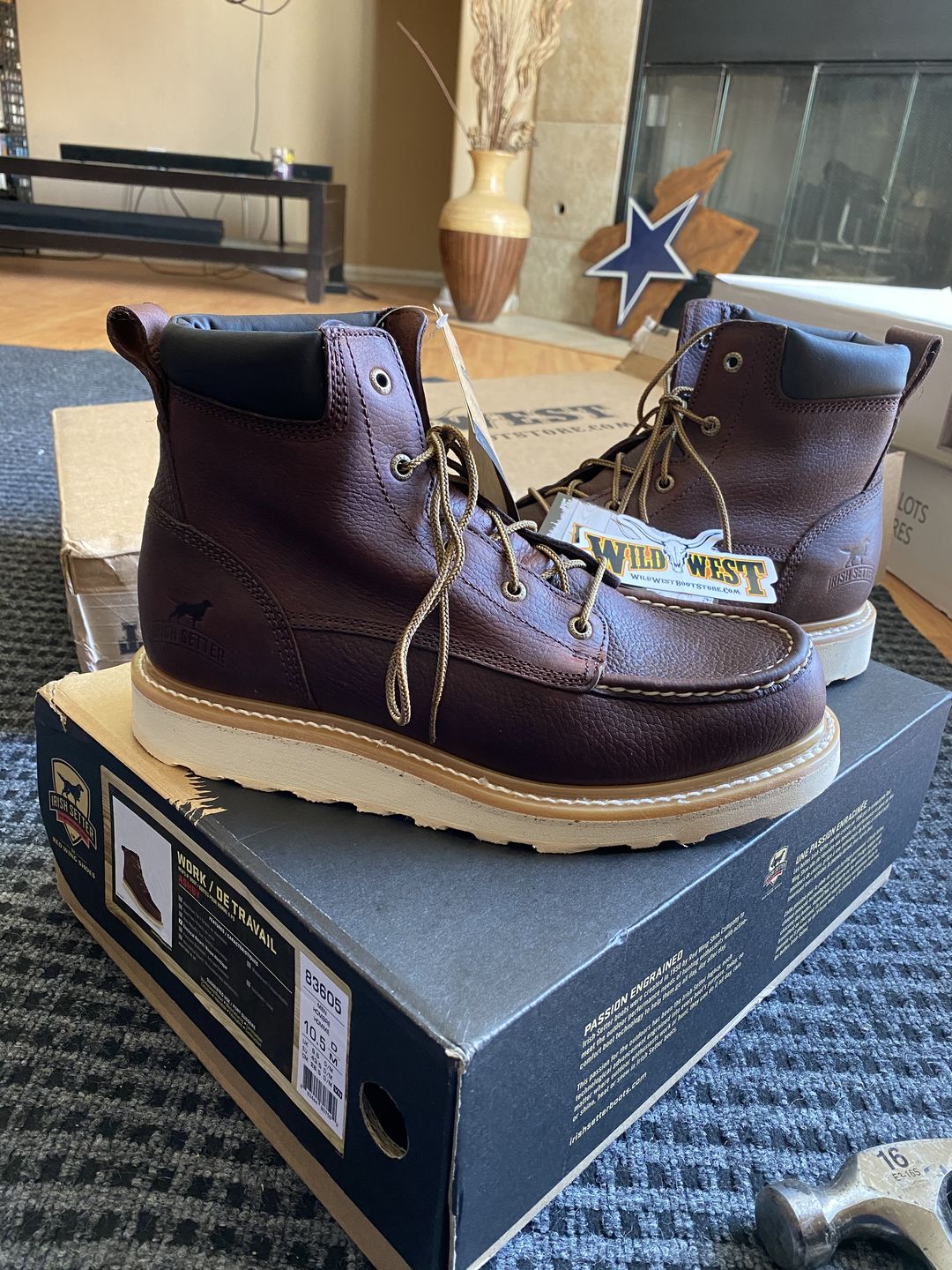 Customer photo review of Irish Setter by Red Wing Men's Ashby Soft Toe 6-inch Lace-Up Boots 83605