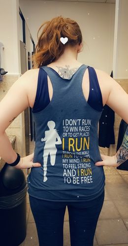 Customer photo review of Run Free Racerback Tank
