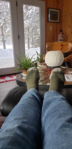 Customer photo review of J.B. Field's "Hiker GX" Colourful 74% Merino Wool Hiking Crew Sock