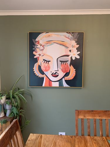 Customer photo review of Dotti Portrait - Stretched with OAK Shadow Frame 90x90cm - JP129