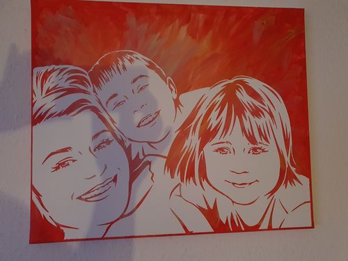 Customer photo review of Porträt auf Leinwand zum Selbermalen