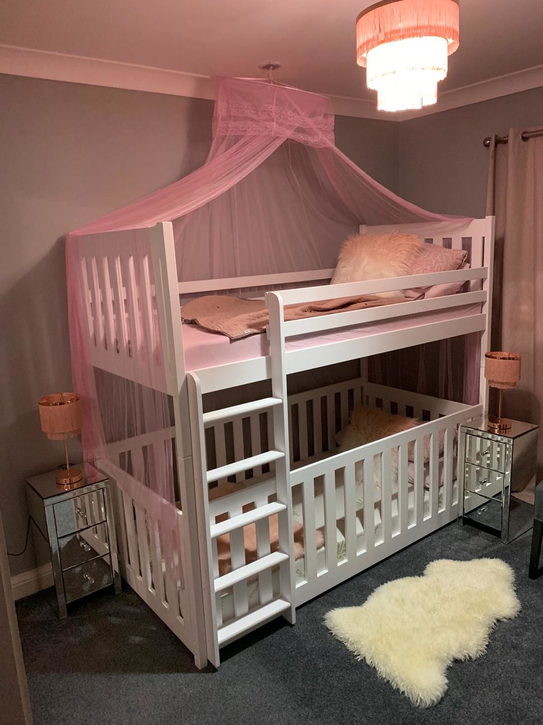 Customer photo review of Wooden Bunk Bed Cris with Cot Bed