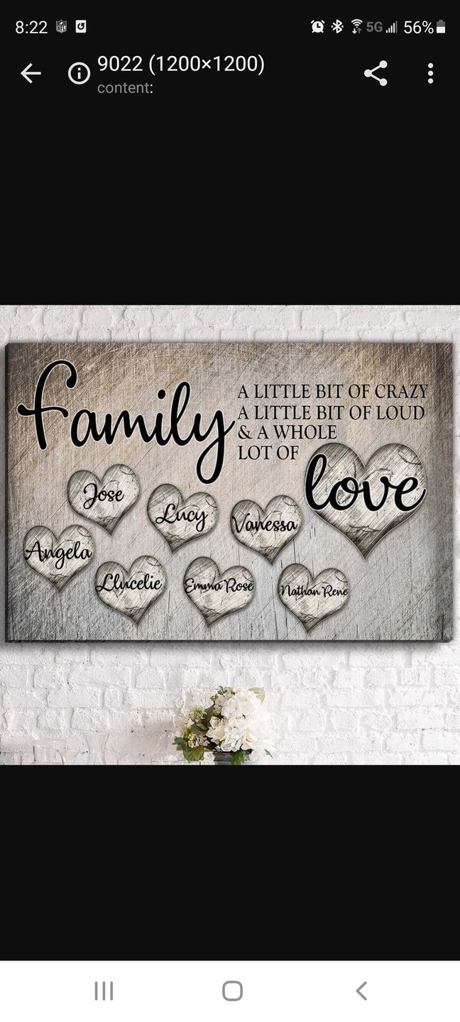 Customer photo review of Personalized "Family... Love" Premium Canvas
