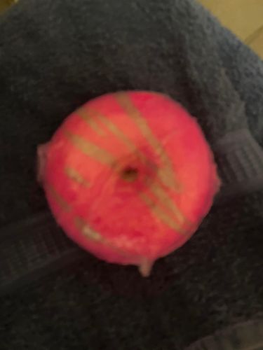 Customer photo review of Candy Floss Doughnut Bath Bomb