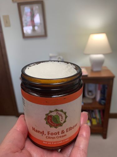 Customer photo review of Hand, Foot & Elbow Cream