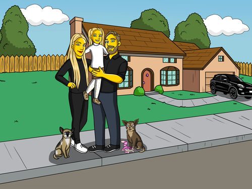 Customer photo review of Caricature cartoon dessinée à la main: portrait personnalisé Jaune