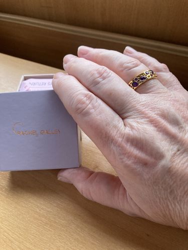 Customer photo review of Amethyst Lattice Band Ring