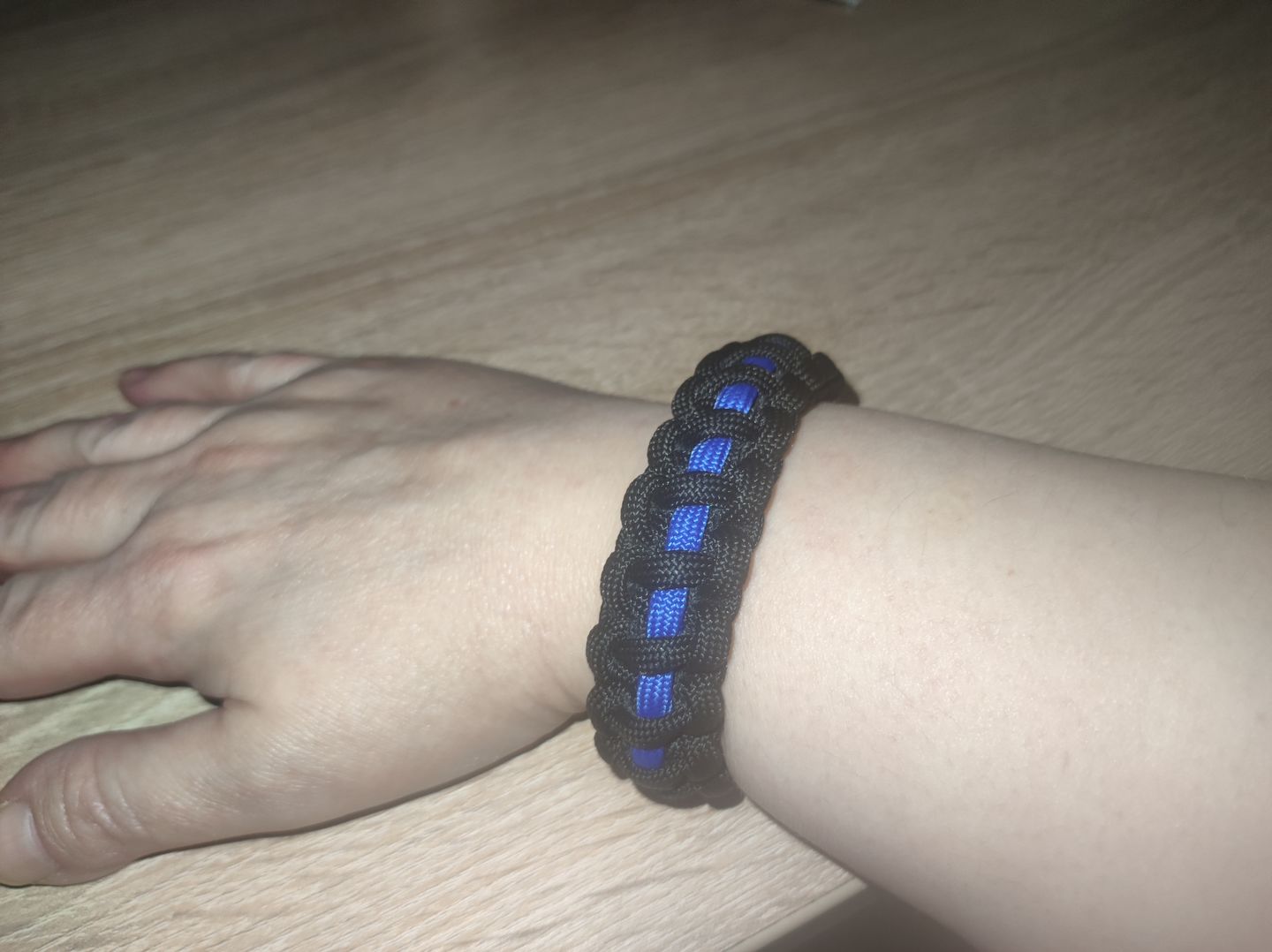 Customer photo review of Thin Blue Line Paracord Armband