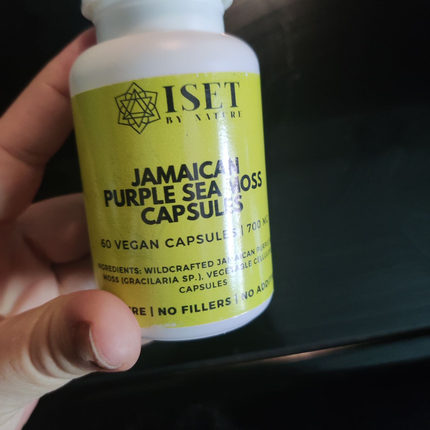 Customer photo review of Jamaican Purple Sea Moss Capsules | 750 mg | 100% Pure | No Fillers | 60 Vegan Capsules
